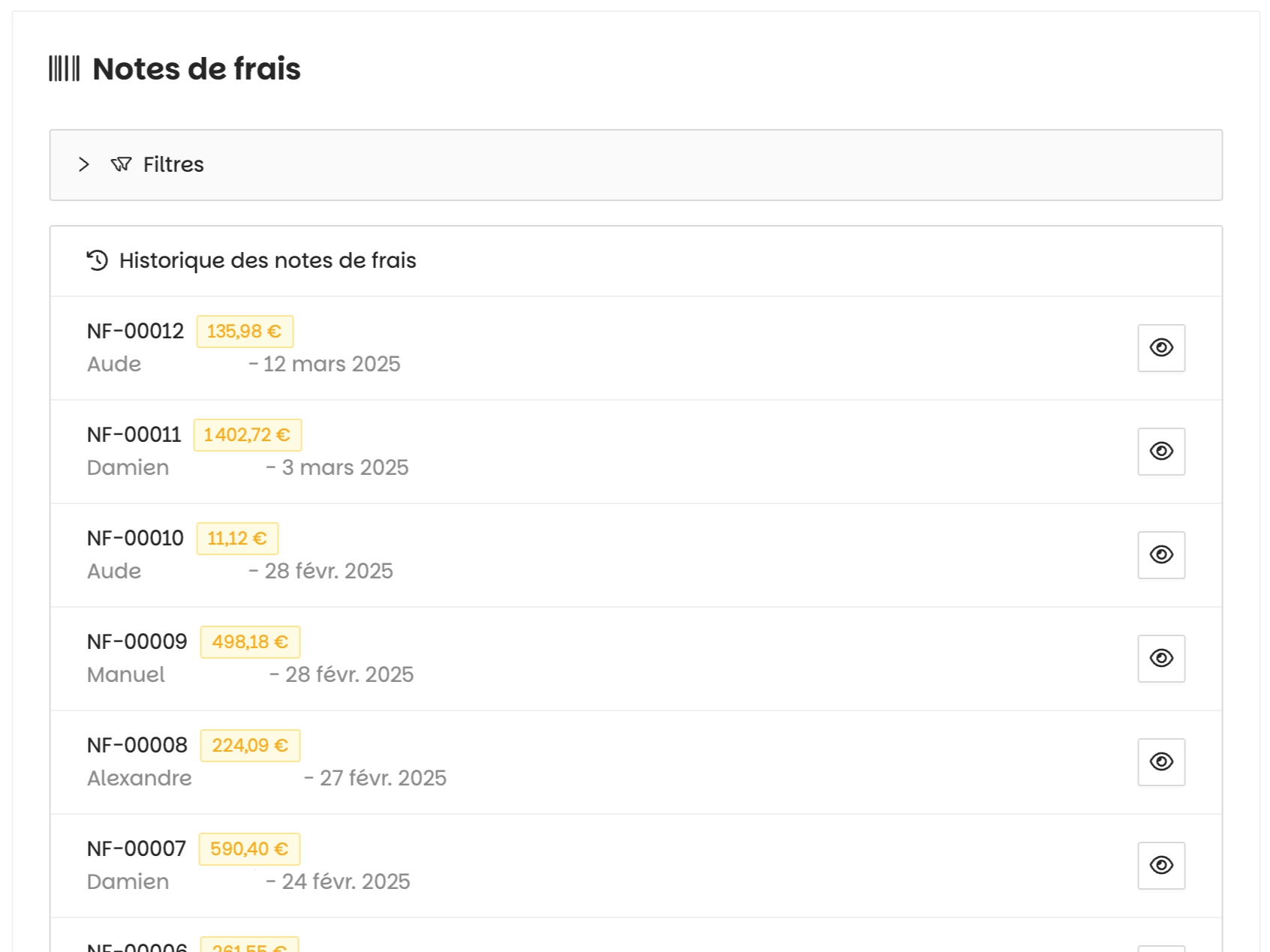 Notes de frais defaco